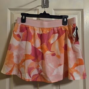 Ideology Floral Skater Skirt in Pink and Orange